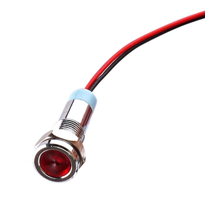 LED Indicator Warning Signal Light 8mm Thread Metal Panel Mount 12V 6V 220V E4X2